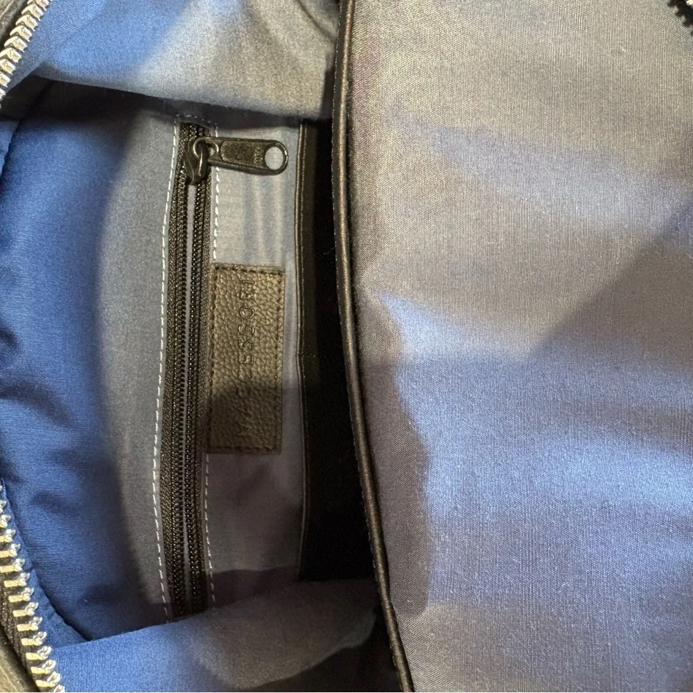 Harris Tweed mini back pack in grey and blue plaid pattern